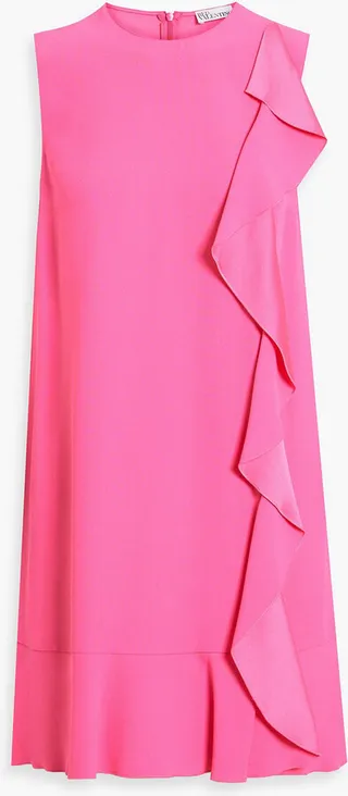 Ruffled crepe mini dress