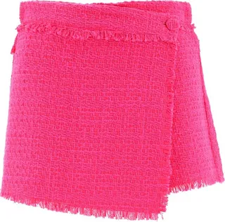 MSGM Tweed Asymmetrical Shorts