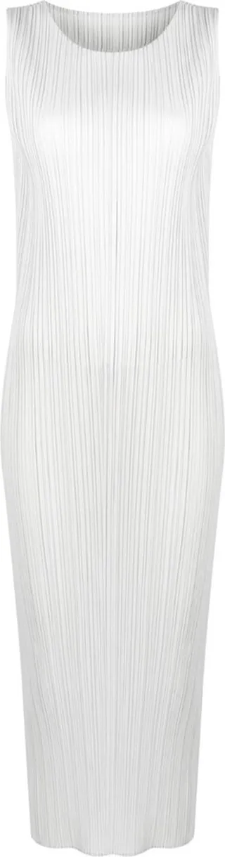 Pleated Sleeveless Midi Dress