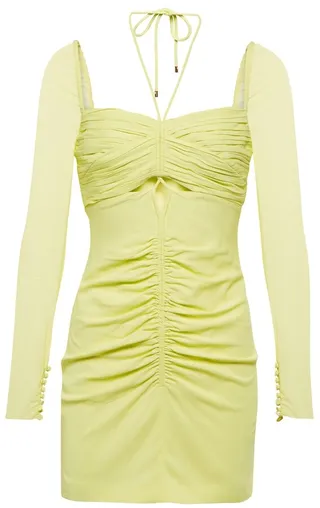 Cutout crepe halterneck minidress