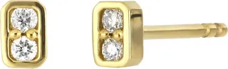 18K Yellow Gold Mini Diamond Bar Stud Earrings - 0.05 ctw