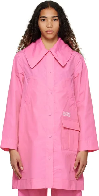 GANNI Pink Printed Coat