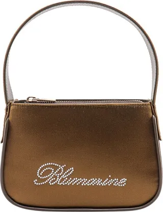 Blumarine Logo Rhinestone Embellished Shoulder bag