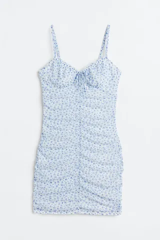Gathered Mesh Dress