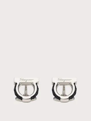 Ferragamo Men Gancini cufflinks Silver