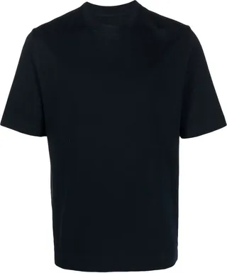 short-sleeved piqué-weave T-shirt