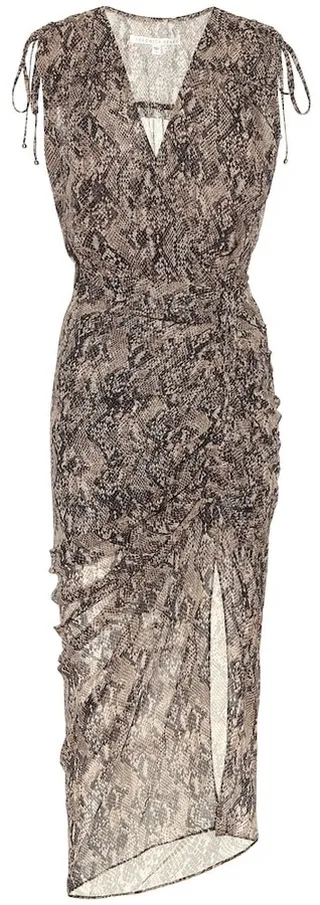 Teagan printed silk midi dress