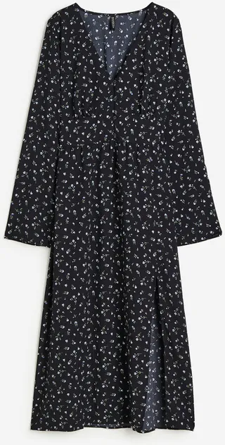 Button-front Crêped Dress