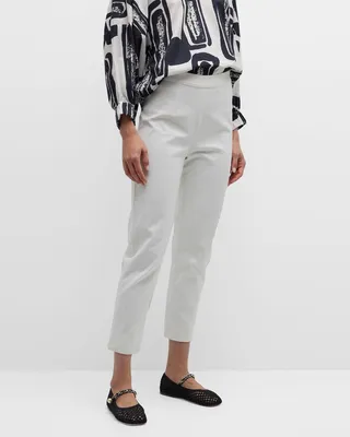 Lucy Cropped Back-Slit Pants