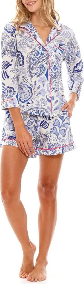 Vera Paisley Print Cotton Short Pajamas