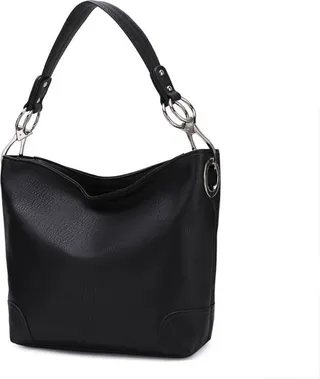MKF Collection by Mia K Emily Soft Vegan Leather Hobo Handbag - Black