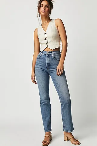 AGOLDE High-Rise Stovepipe Jeans by AGOLDE at Free People