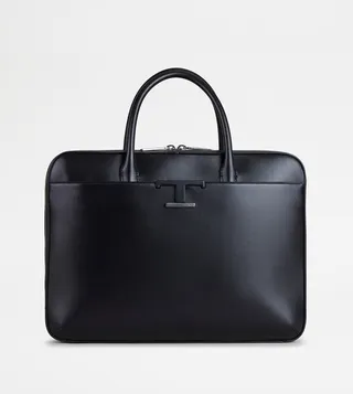 T Timeless Slim Briefcase in Leather Medium