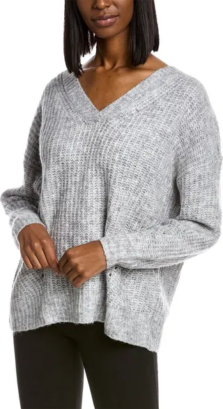 Max Studio V-Neck Wool-Blend Sweater