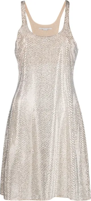 Crystal-Embellished Silk Minidress