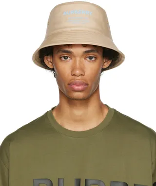 Burberry Beige Horseferry Motif Bucket Hat