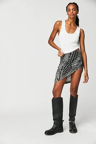 Norma Kamali Side Drape Mini Skirt by Norma Kamali at Free People