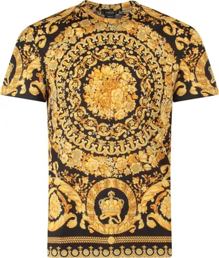 Biologic cotton t-shirt with Baroque print
