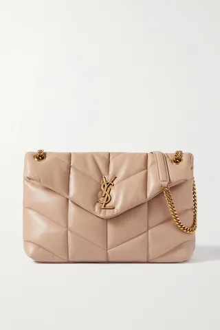 SAINT LAURENT - Loulou Puffer Medium Quilted Leather Shoulder Bag - Neutrals