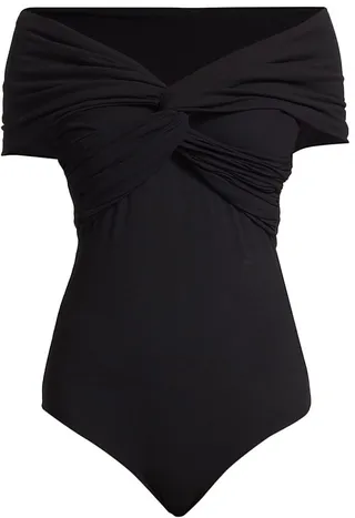 Cerise Off-The-Shoulder Bodysuit