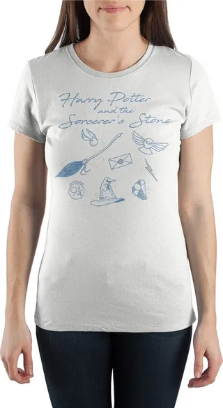 Sorcerers Stone Harry Potter TShirt Hogwarts Juniors Graphic Tee- XX-Large