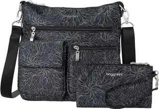 Baggallini Modern Everywhere Slim Crossbody (Midnight Blossom) Cross Body Handbags