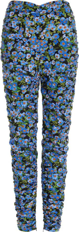 Women's Ruched High-Rise Cotton Skinny Pants