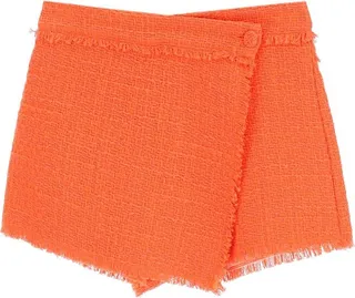 MSGM Tweed Asymmetrical Shorts