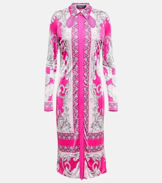 Printed shirt dress