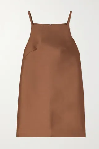 Valentino Garavani - Duchesse-satin Mini Dress - Brown