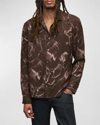 Men's Printed Straight-Hem Sport Shirt