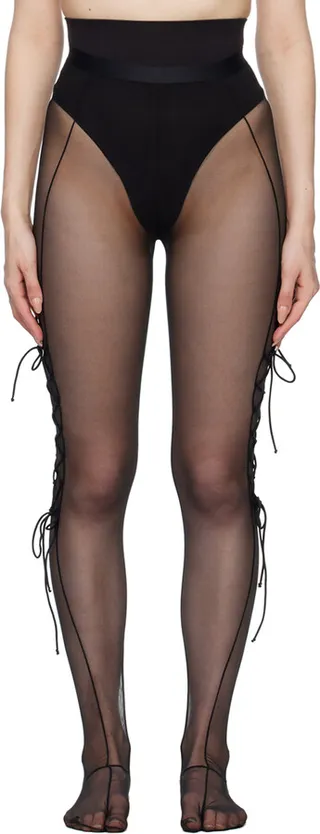 Nensi Dojaka Black Lacing Tights