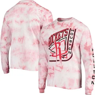 Men's Red Houston Rockets Throwback Tie-Dye Long Sleeve T-shirt