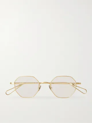 Gaillon Hexagonal-Frame Gold-Tone Optical Lenses