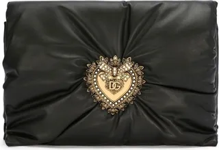 Black Padded Devotion Crossbody Bag In Calf Leather Woman