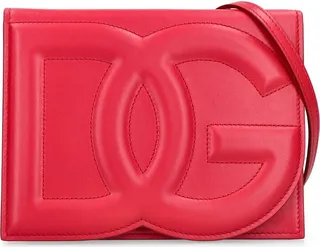Logo leather shoulder bag