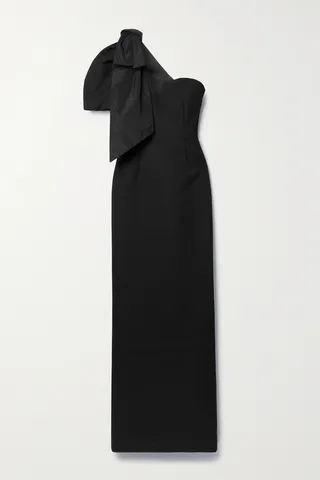 Rebecca Vallance - Cecily One-shoulder Recycled-cloqué And Taffeta Gown - Black
