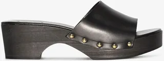 Black Bobbie 55 Leather Clogs