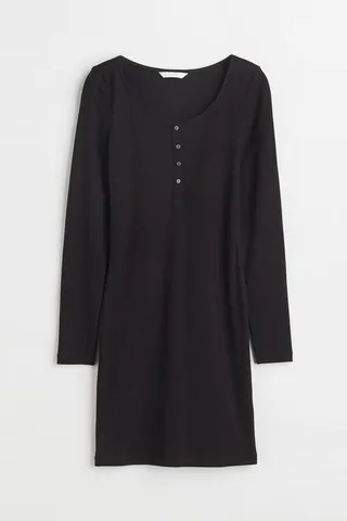 Button-top Jersey Dress
