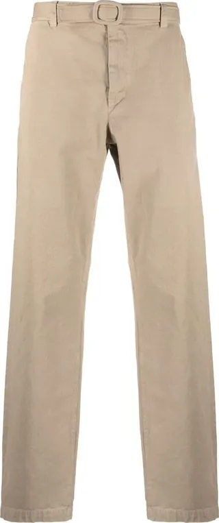 Doc belted straight-leg chinos