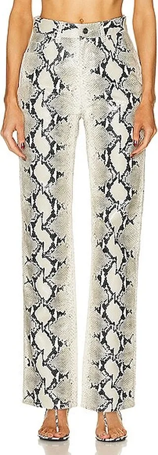 KHAITE Danielle Leather Pant in Cream