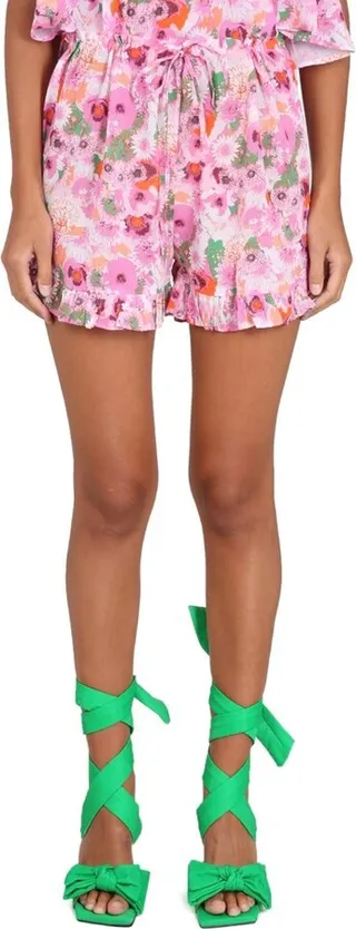 Ganni Floral Printed High Waist Shorts