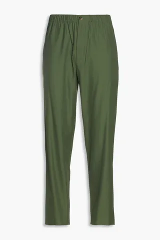 Logo-appliquéd twill pants