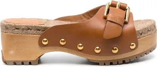 Side Buckle-Fastening Clog Sandals