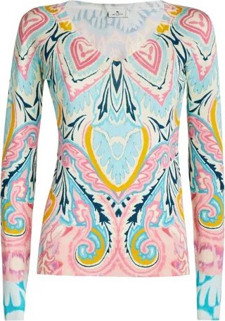 Etro Lucky Clover V-Neck Sweater