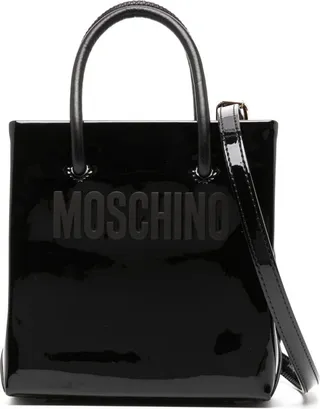 Mini patent leather tote bag
