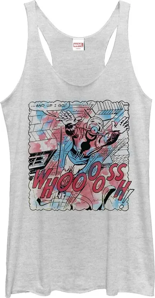 Women's Marvel Ant-Man Flying Racerback Tank Top - White Heather - X Large