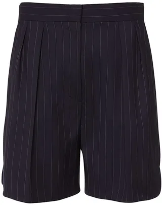 Pool pinstripe wool twill shorts