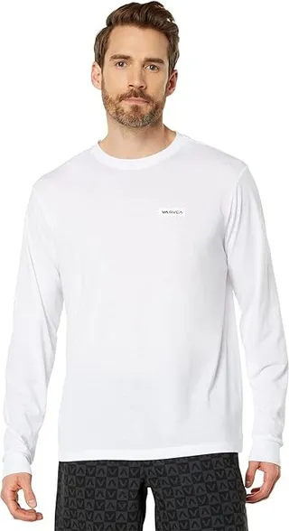 RVCA Icon Long Sleeve Tee (White) Men's Clothing