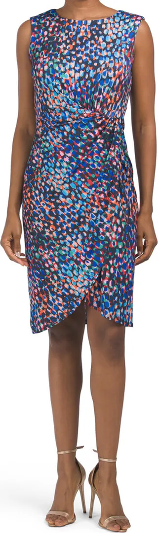 Sleeveless Dot Print Mini Dress
